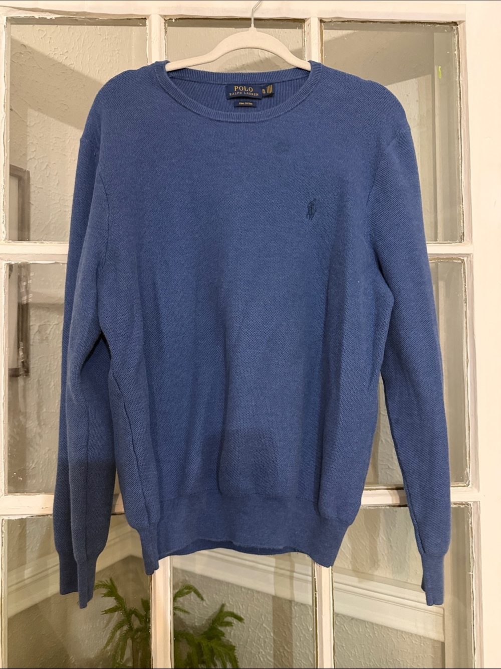 Polo by Ralph Lauren Men's Heather Blue Crewneck Sweater